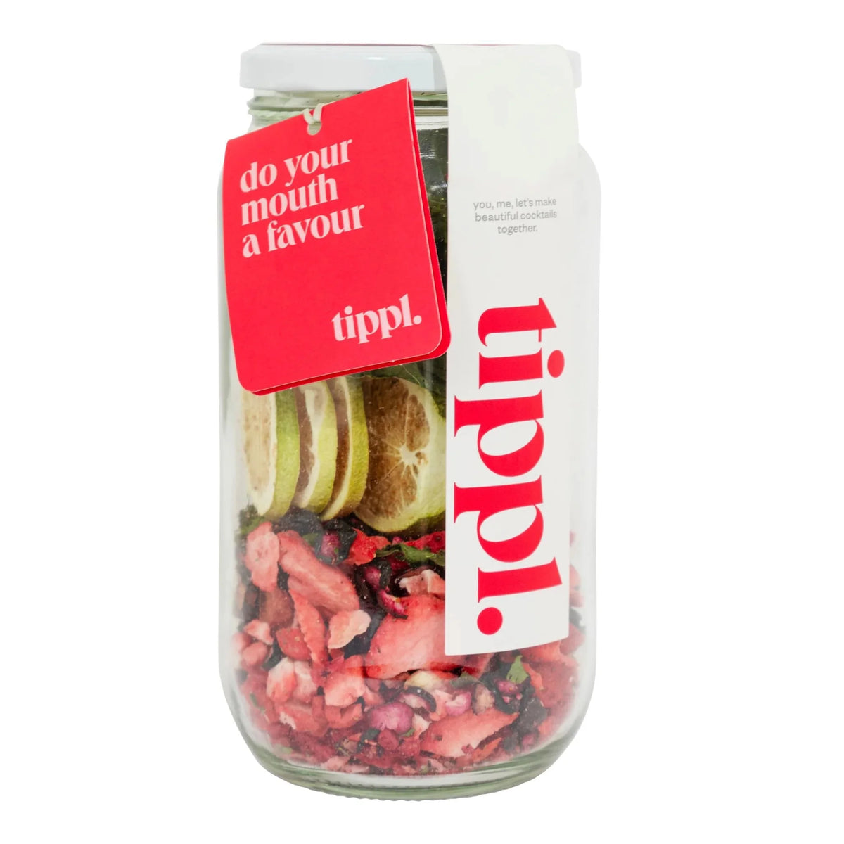 Tippl Berry Mojito cocktail infusion kit jar with dried fruit