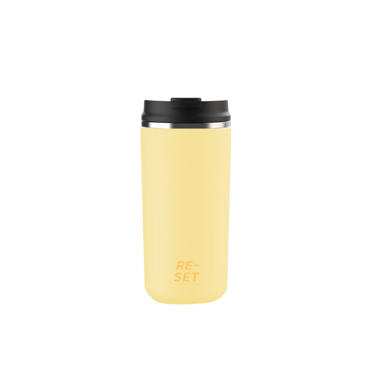 Heatlock insulated 12oz reusable coffee cup in golden yellow