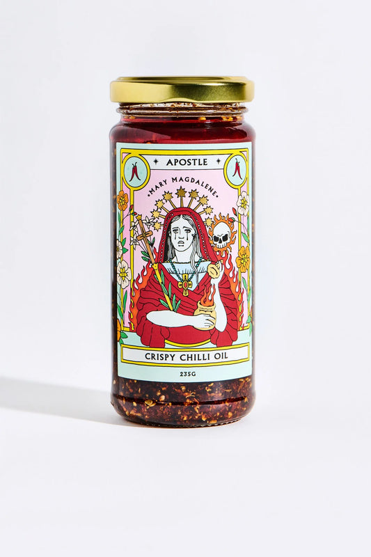 Apostle Mary Magdalene chilli oil jar, NZ-made