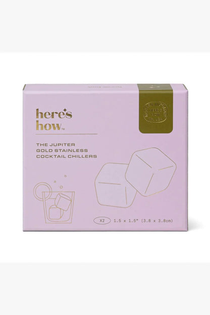 Jupiter gold cocktail chillers set of 2 in lilac gift box