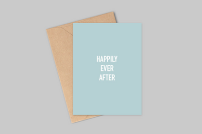 "Happily Ever After" greeting card with kraft envelope