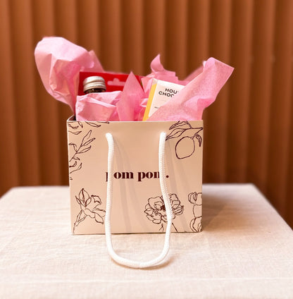 Summer Spritz gift bag in a Pom Pom bag with pink tissue