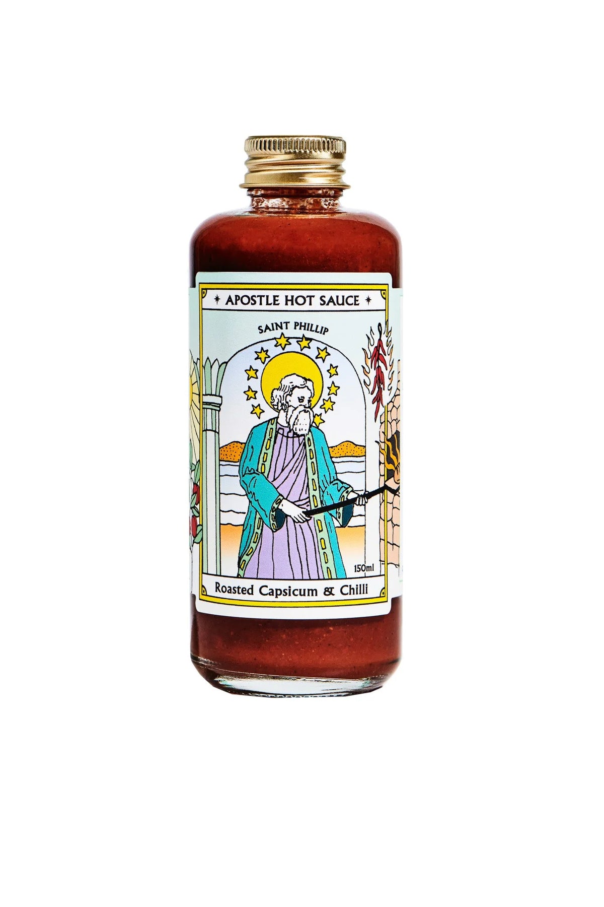 Apostle Roasted Capsicum Chilli hot sauce bottle, NZ-made