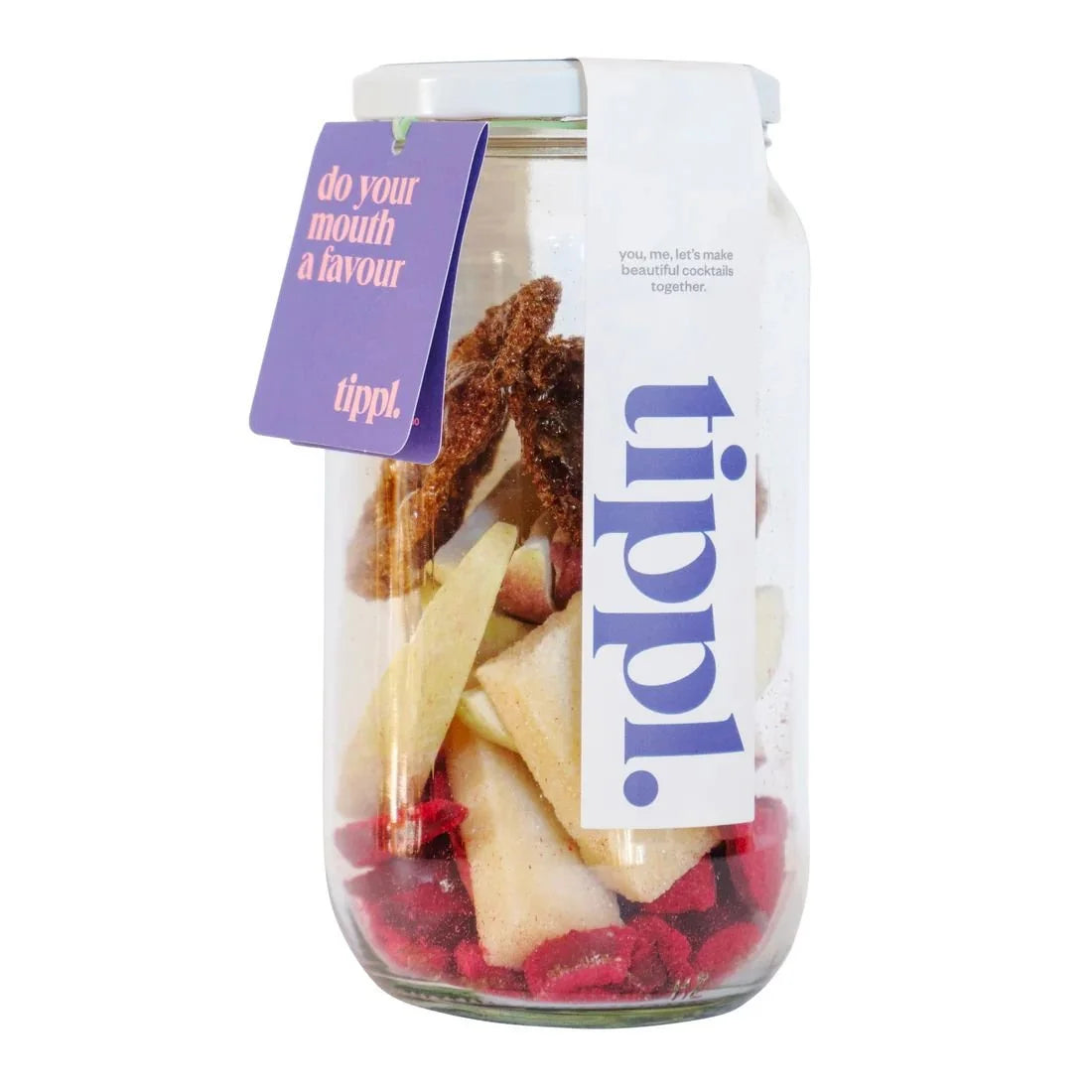 Tippl Plum Shrub cocktail infusion kit jar with dried fruit