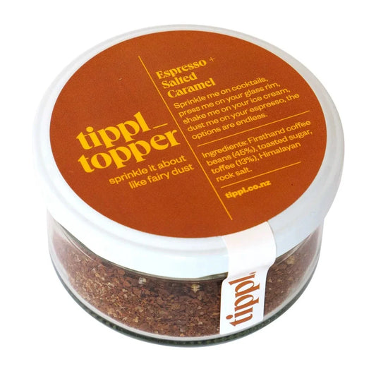 Tippl Topper espresso and salted caramel cocktail rimmer tin