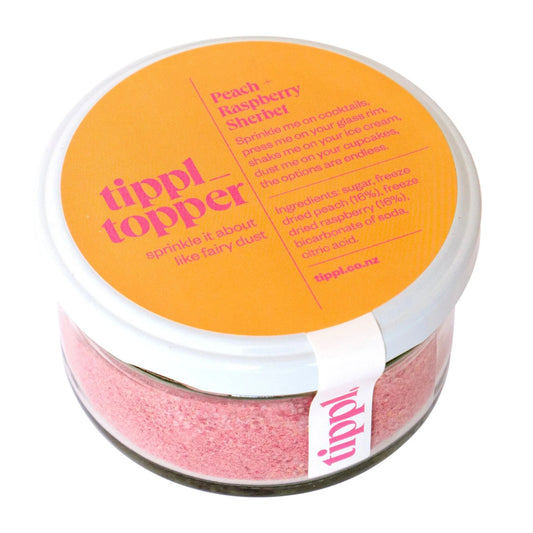Tippl Topper peach and raspberry sherbet cocktail rimmer tin