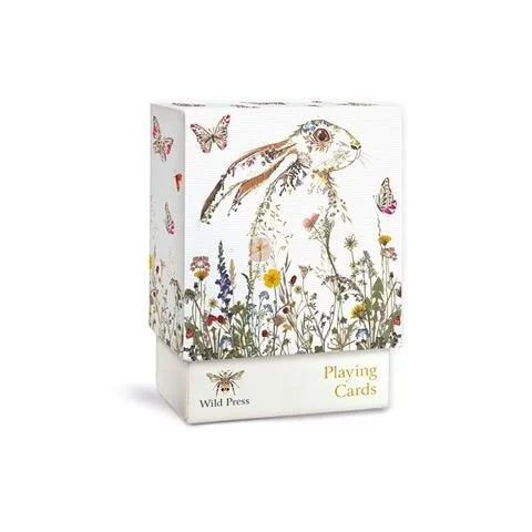 Hare illustrated playing cards deck in gift box