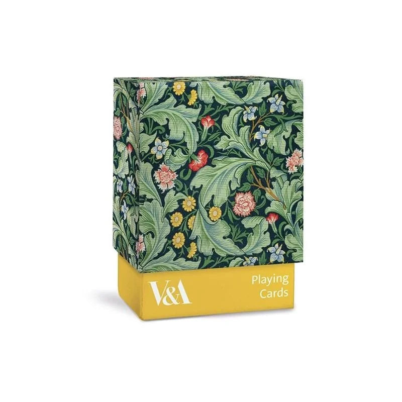 V&A green floral pattern playing cards deck in gift box
