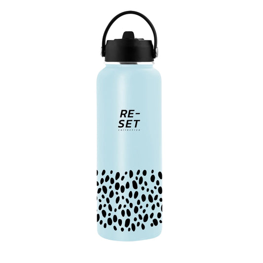 Rehydrate 1.2L insulated water bottle in duck egg blue with straw lid