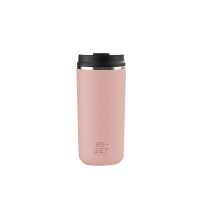 Heatlock insulated 12oz reusable coffee cup in blush pink