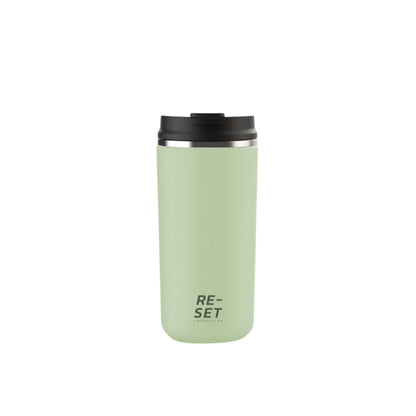 Heatlock insulated 12oz reusable coffee cup in sage green