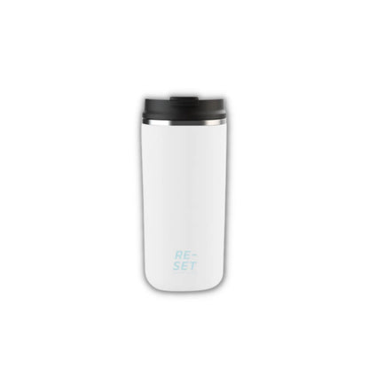 Heatlock insulated 12oz reusable coffee cup in white