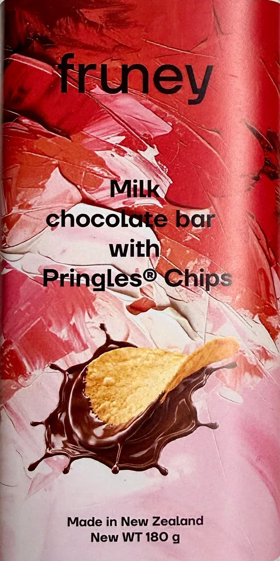 Fruney milk chocolate bar with Pringles chips